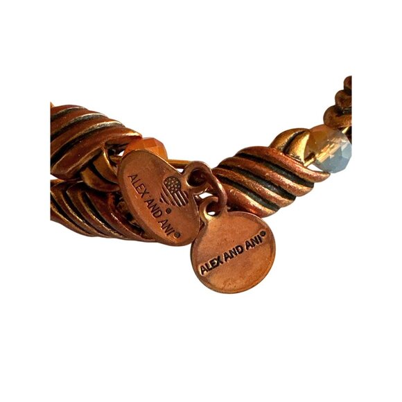 Alex And Ani Vintage 66 Sixty Six Beaded Coil Bracelet Energy Tech Gold Tone - Picture 5 of 8